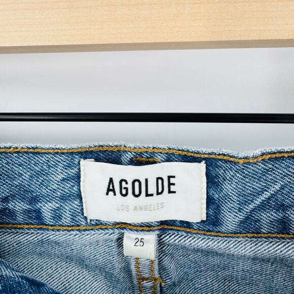 Agolde Los Angeles Jeans Size 25 High Rise Straight Leg Vintage Wash Denim Jeans - Picture 3 of 7
